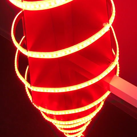 DETAIL SPIRALE Ht 1.20 m -Eclairage à ruban leds haute luminosité rouge